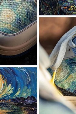 Y2K Van Gogh Starry Night Handcrafted Fashion Sneakers