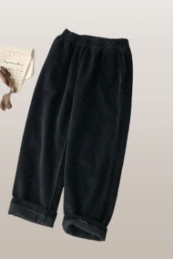 Y2K Velvet Retro Baggy Ankle Pants Dark Academia Streetwear