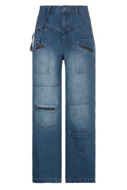 Y2K Vintage 90s Baggy Low Rise Wide Leg Denim Jeans