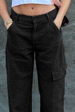 Y2K Vintage Black Cargo Pants - Streetwear Fashion