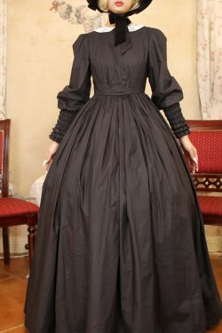 Y2K Vintage Black Ruffle Dress Victorian Style