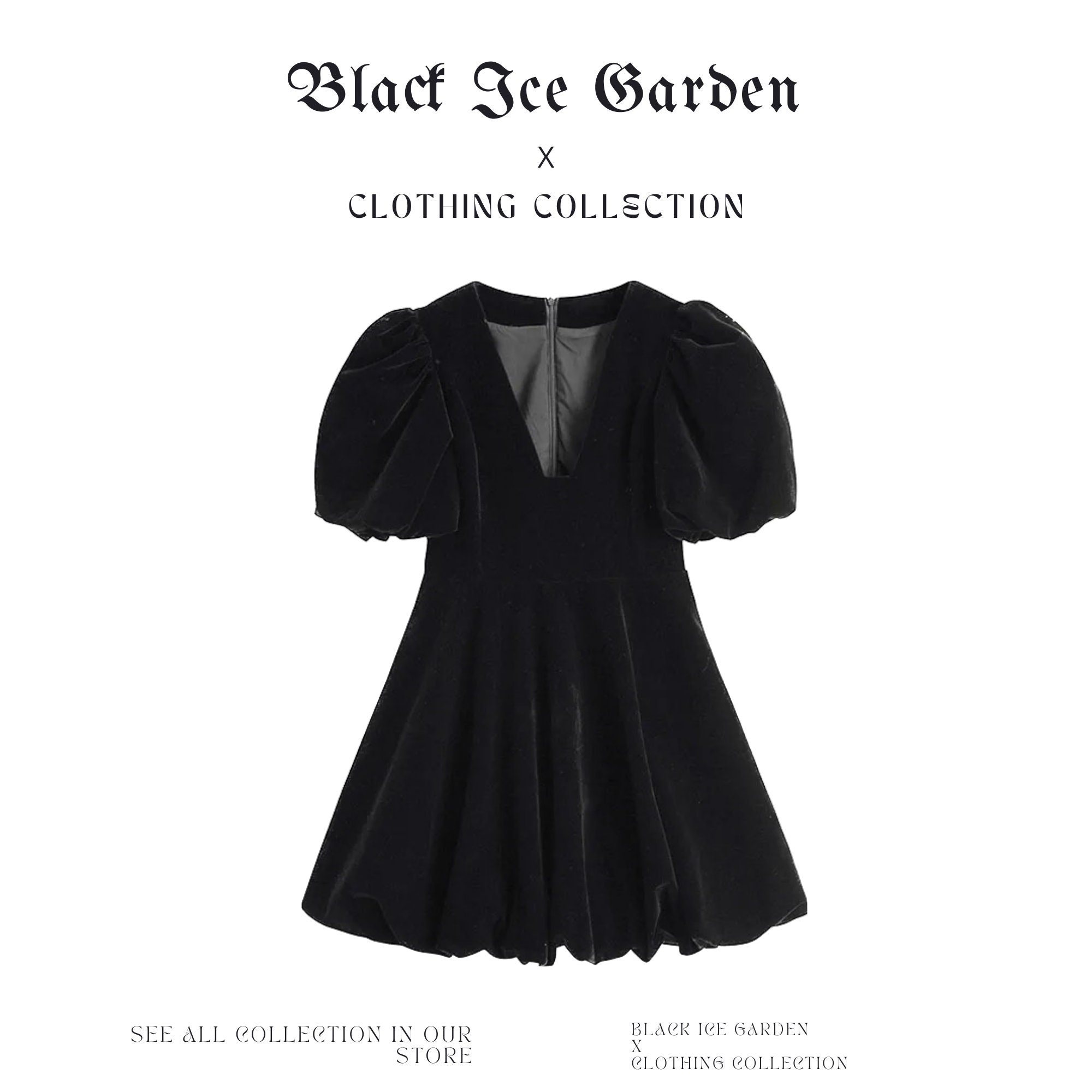 Y2K Vintage Black Velvet French Crop Mini Dress
