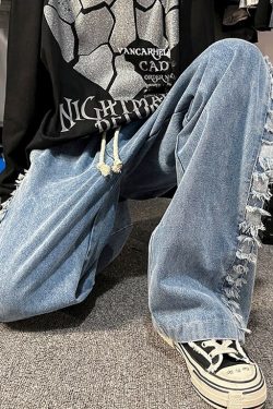 Y2K Vintage Grunge Streetwear Flare Jeans 90s Style