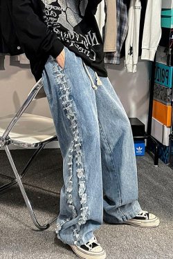 Y2K Vintage Grunge Streetwear Flare Jeans 90s Style