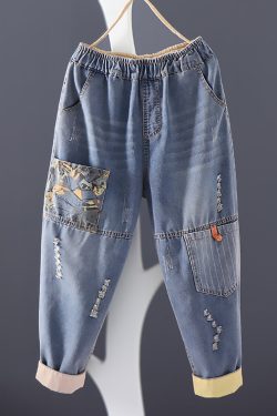 Y2K Vintage Patchwork Harem Baggy Hippie Pants