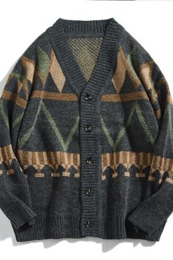 Y2K Vintage V-Neck Knitwear Cardigan for Spring/Autumn