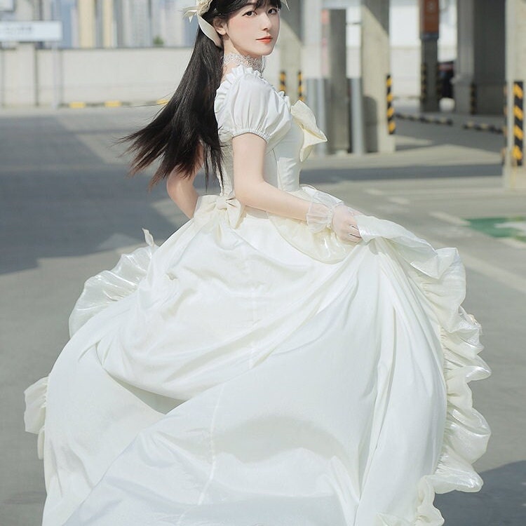 Y2K White Fairy Lolita Dress - Trendy Fashion for Y2K Clothing