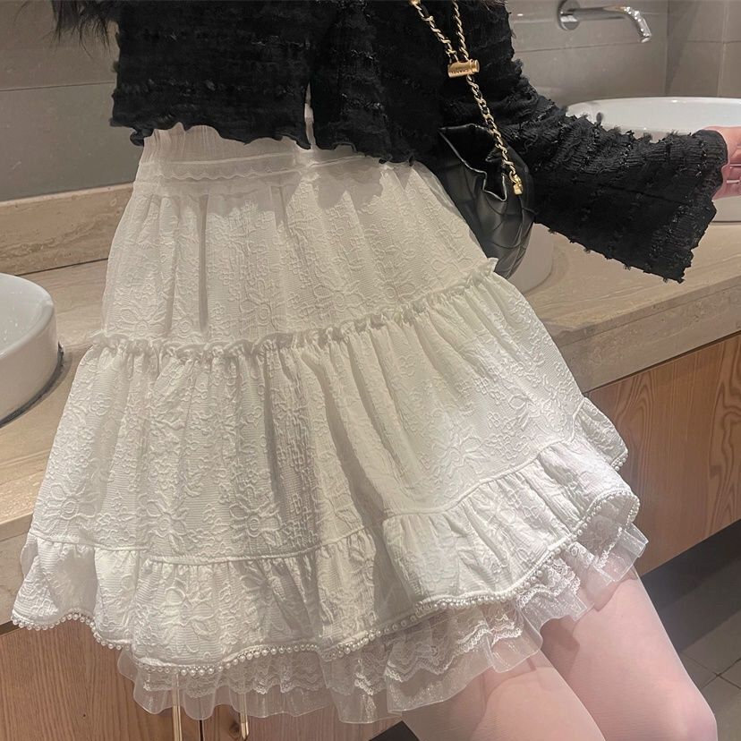 Y2K White Lace Skirt - Cute Mini Fairycore Fashion
