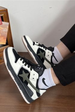 Y2K White Star Platform Sneakers - Trendy Shoes