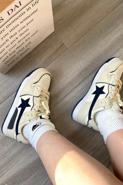 Y2K Women's Bape Star Platform Sneakers in White