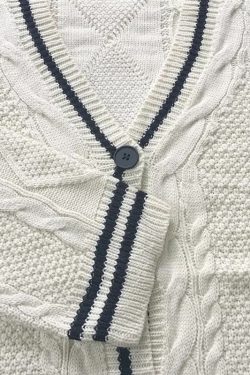 Y2K Women's Embroidered Cardigan Sweatshirt - Beige