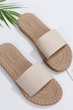 Y2K Women's Flat Slippers - Casual Open Toe Summer Shoes