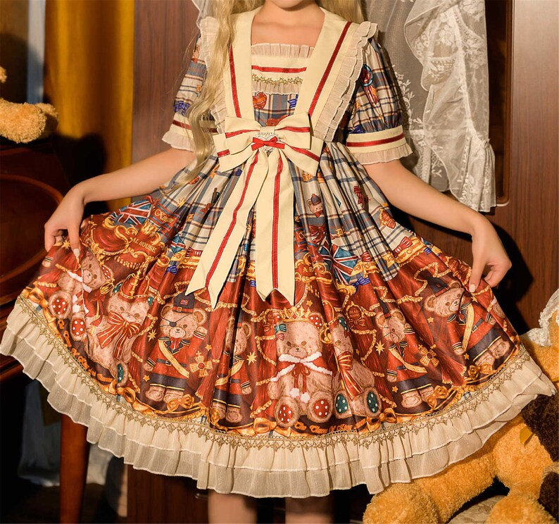 Y2K Women's Lolita Bear Dress Harajuku Cosplay Costume