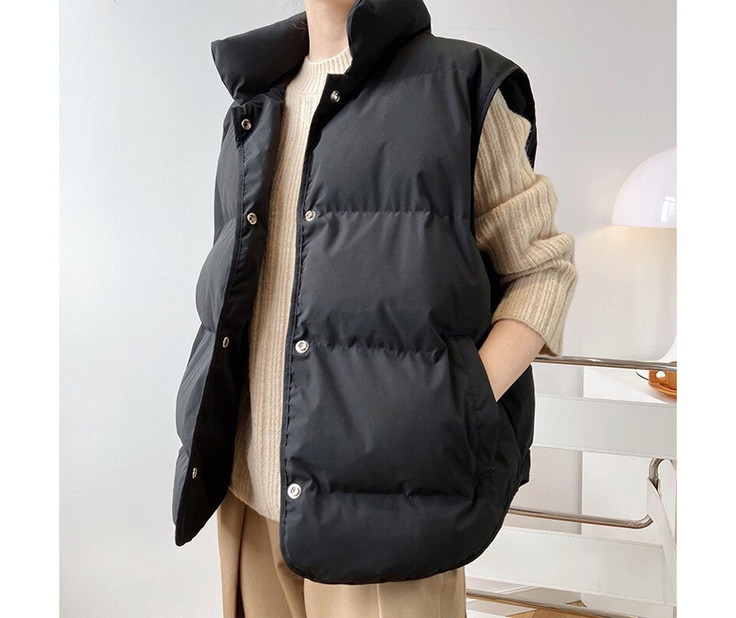 Y2K Women's OverSized Puffer Vest Winter Jacket