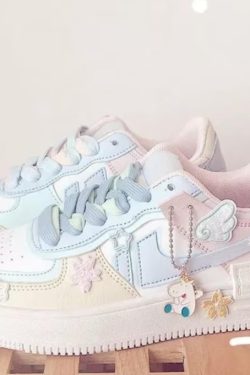 Y2K Women's Pastel Kawaii Platform Sneakers, Candy Lace Up