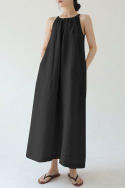 Y2K Women's Sleeveless Maxi Dress - Loose Fit Customizable