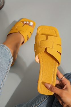 Y2K Women's Square Toe Slippers - Fashion Anti-skid Slide Shoes