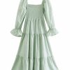 Y2K Women's Summer Maxi Cotton Bridesmaid Dress with Sleeves