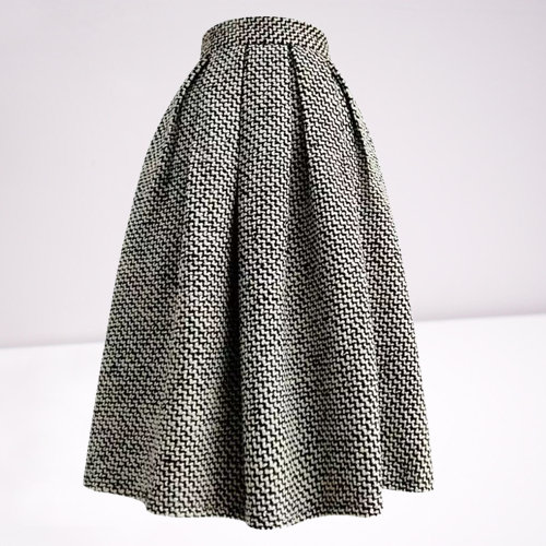 Y2K Woolen A-Line Skirt with Zipper Waist for Winter Women's Fashion