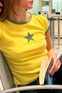 Yellow Brazil Baby Tee - Y2K Graphic T-Shirt - Streetwear Crop Top